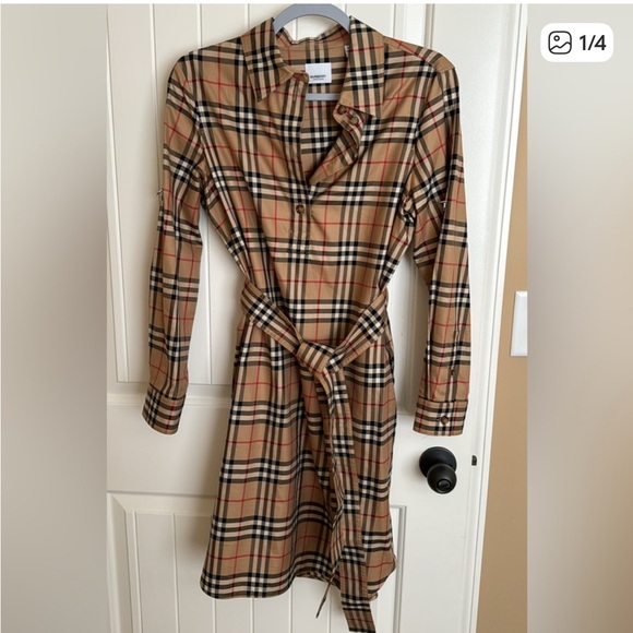 Burberry Nova Check Long Sleeve Shirt Dress - Excellent Condition - Picture 6 of 7